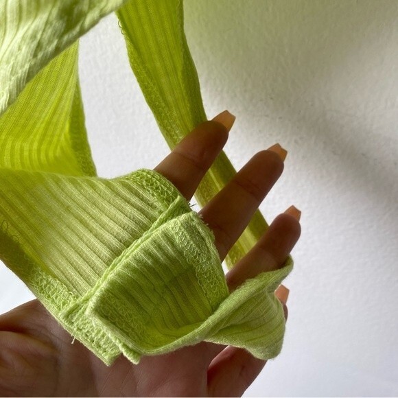 sws essentials neon yellow long sleeve mock neck bodysuit - Picture 7 of 7